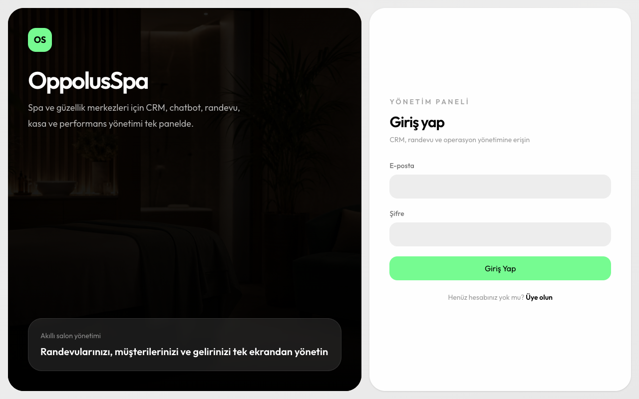Oppolus Spa salon management panel